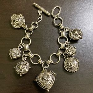 Samara Hearts and Medallions Sterling Silver Toggle Bracelet